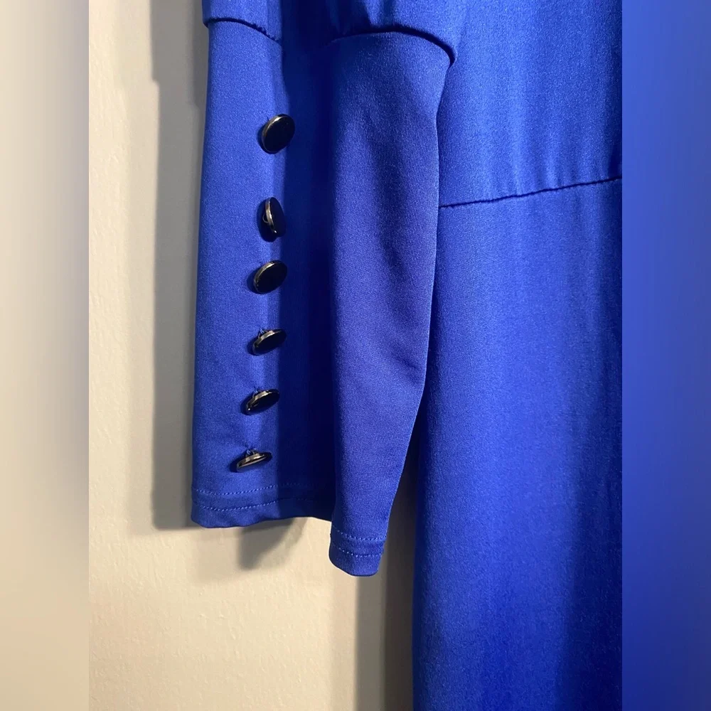 Item 93 Women's Royal Blue Long Sleeve Maxi Dress - Picture 3 of 6